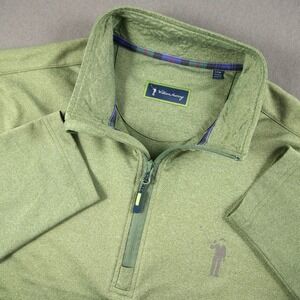 William Murray Golf Performance 1/4 Zip Pullover Stretch Mens L Green Shirt